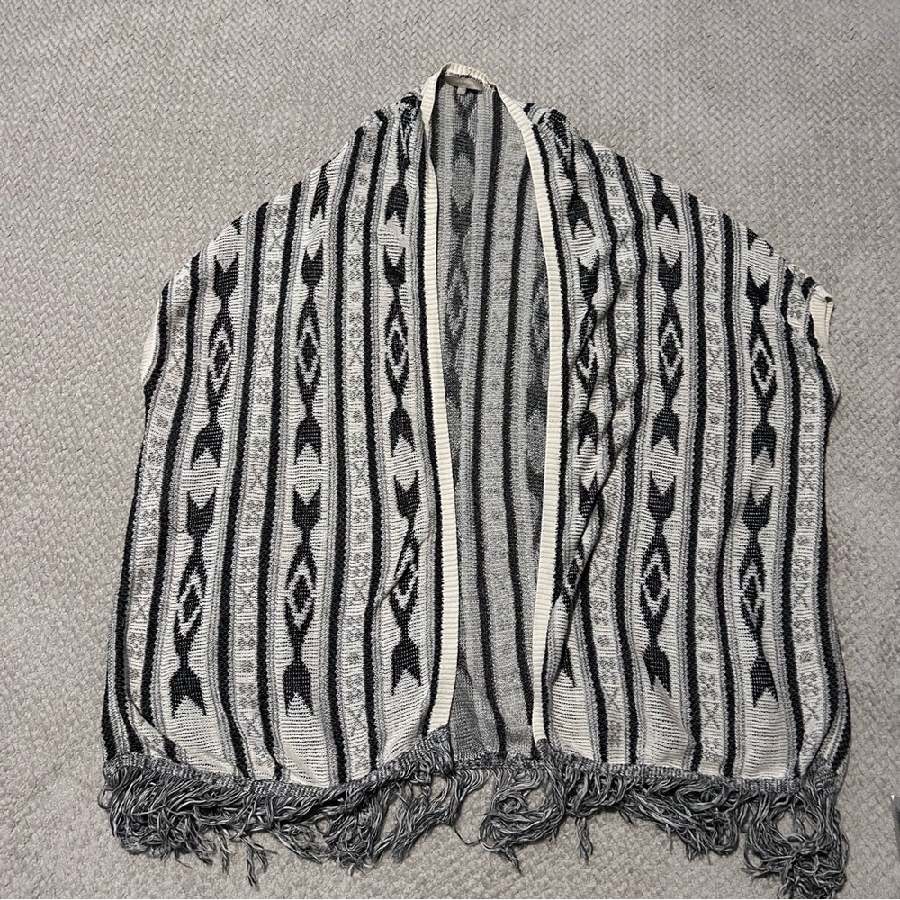 Joan Vass Monochrome Knit Poncho